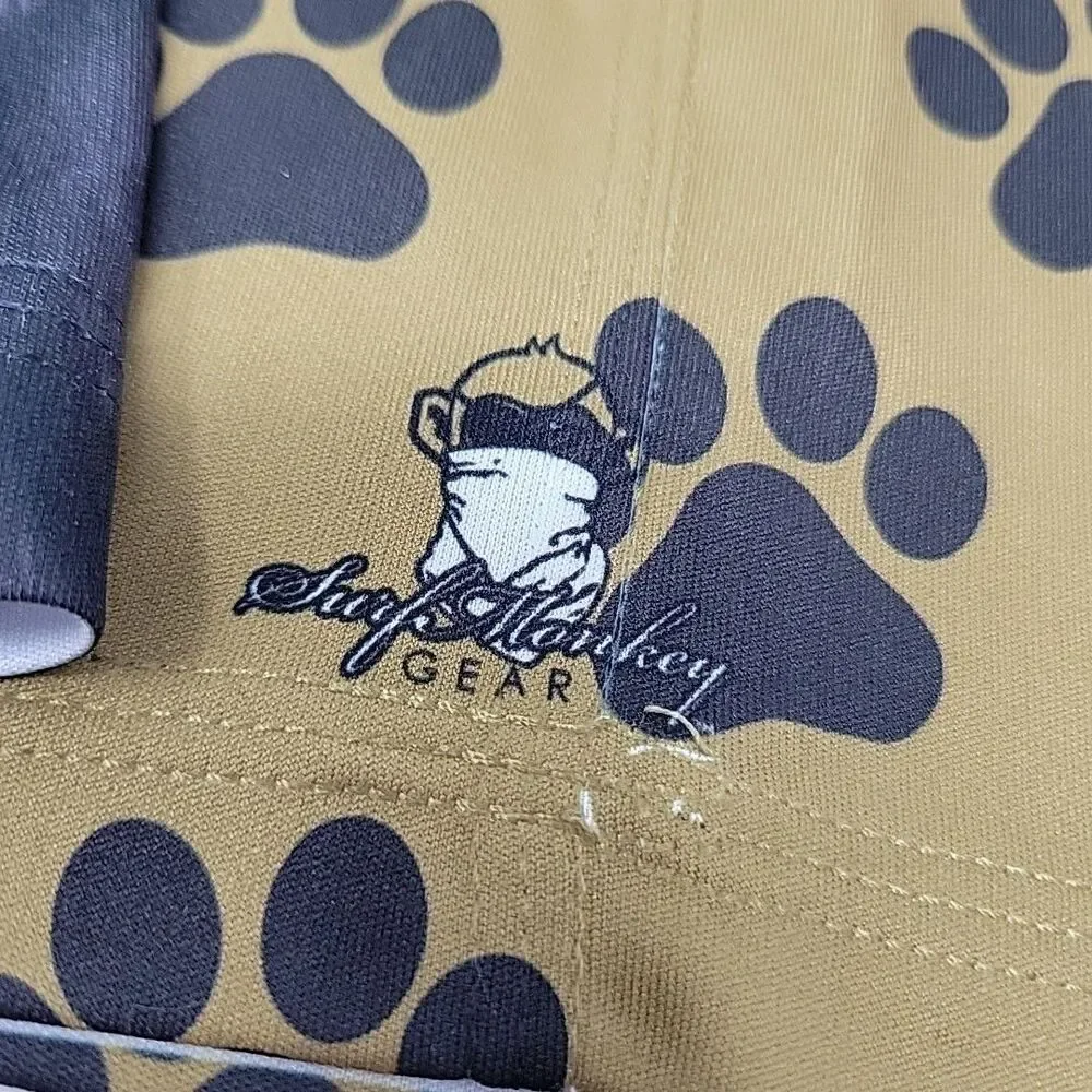 Surf monkey Gear Monk Wrap Neck Gaiter x2 Face Mask/ Bandana Paw Print One Size